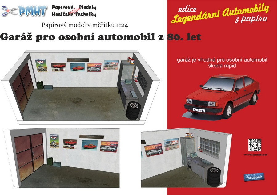 Papierový model - Garáž 1:18