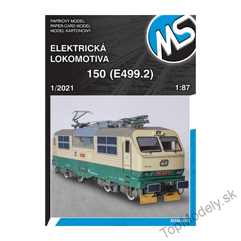 Papierový model Elektrická lokomotíva rady 150  E499.2 + Laser a Lept