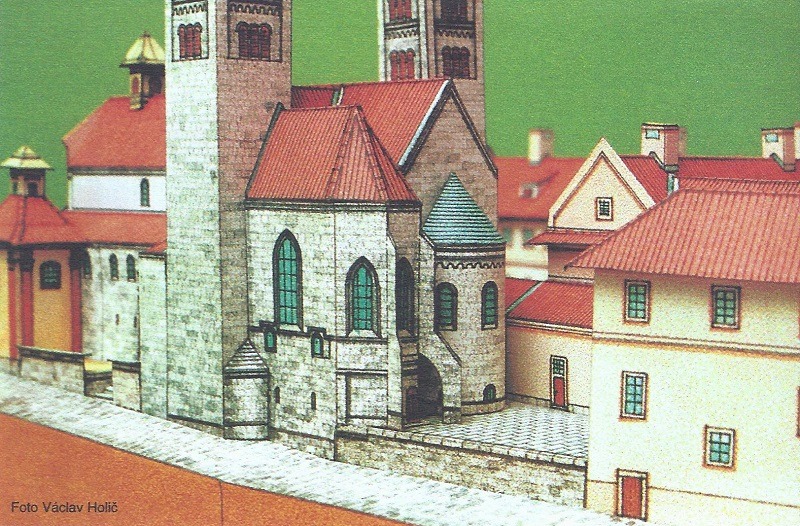 Papierový model Pražský hrad - Kostol a kláštor sv. Jiří