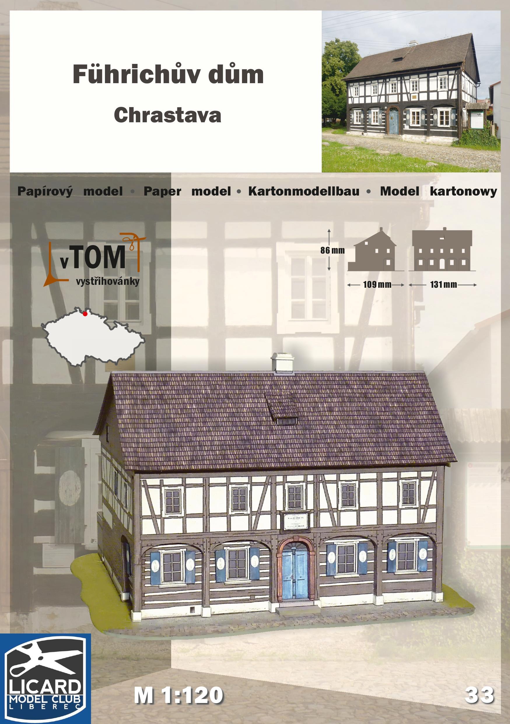 Papierový model - Führichov dom, Chrastava