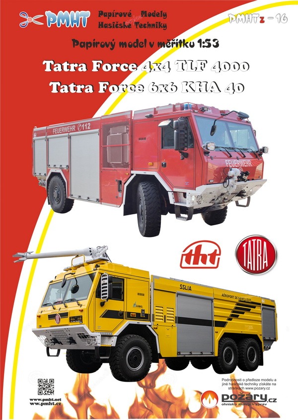 Papierový model - TATRA Force 4x4 TLF 4000 / TATRA Force 6x6 KHA 40