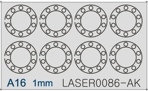 Laserom rezaný doplnok - Puklice na predné kolesá Liaz 1:32 AK-modely