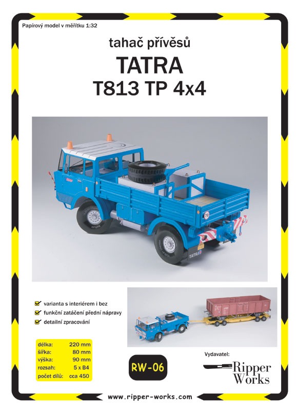 Papierový model Ťahač prívesov Tatra 813 TP 4x4
