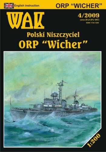 Papierový model - torpédoborec ​​ORP "Wicher" II