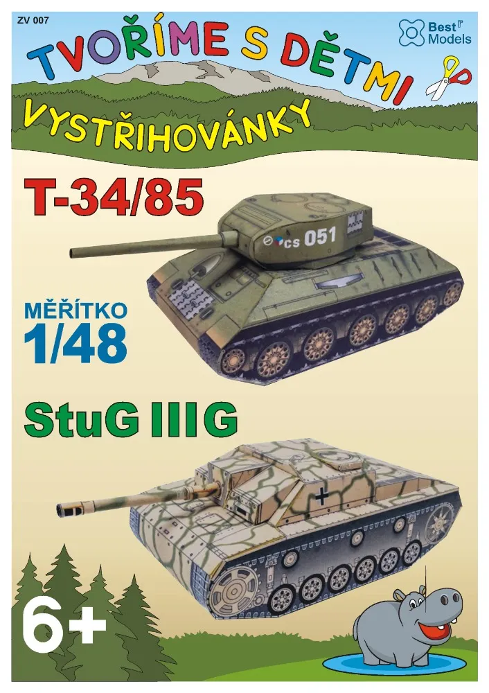 Papierový model - T34/85 a Stug III G