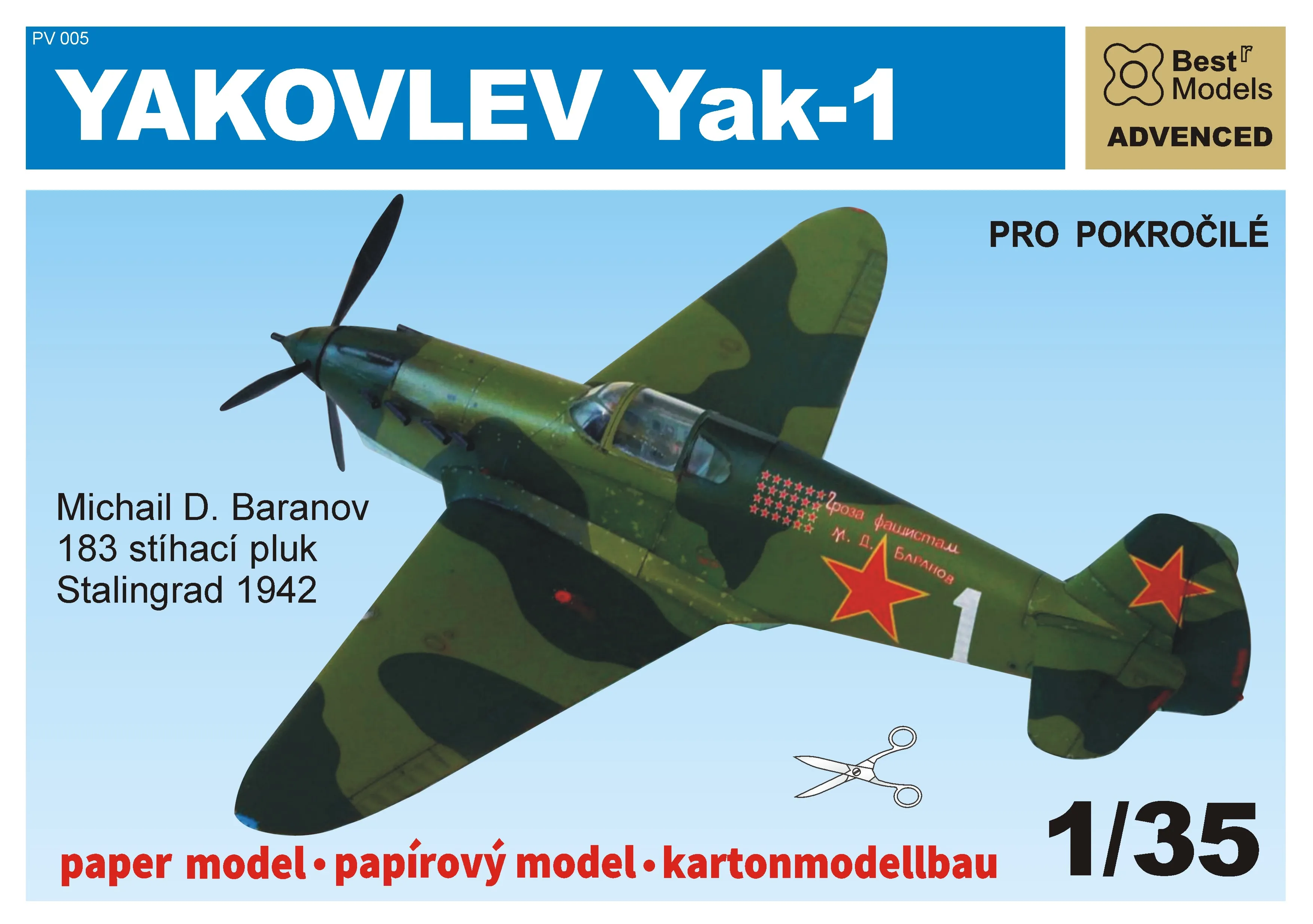 Papierový model - Yakovlev Yak-1