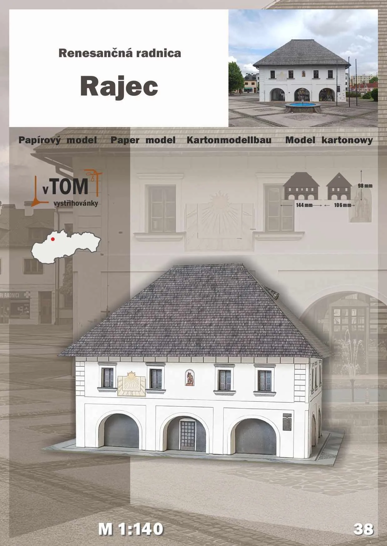 Papierový model - Renesančná radnica Rajec
