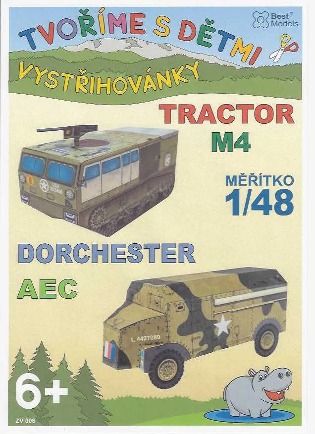 Papierový model - Tractor M4 a  Dorchester AEC