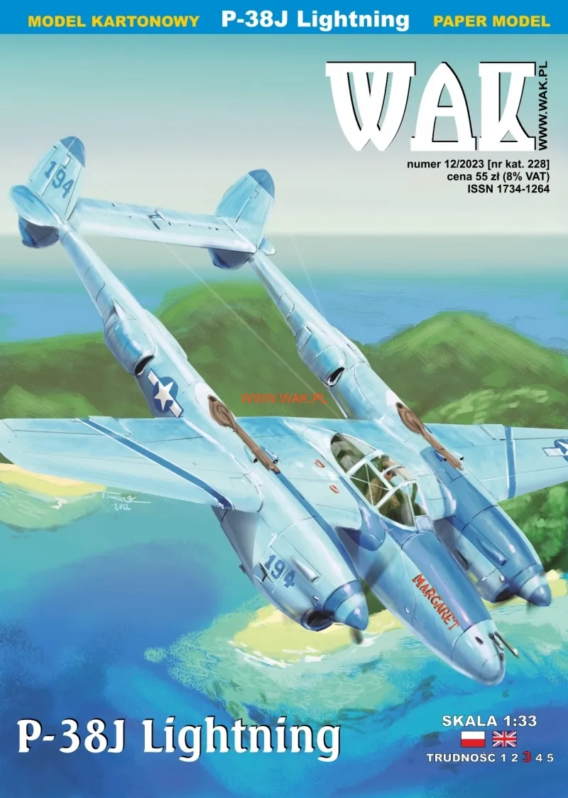 Papierový model - P-38J Lightning