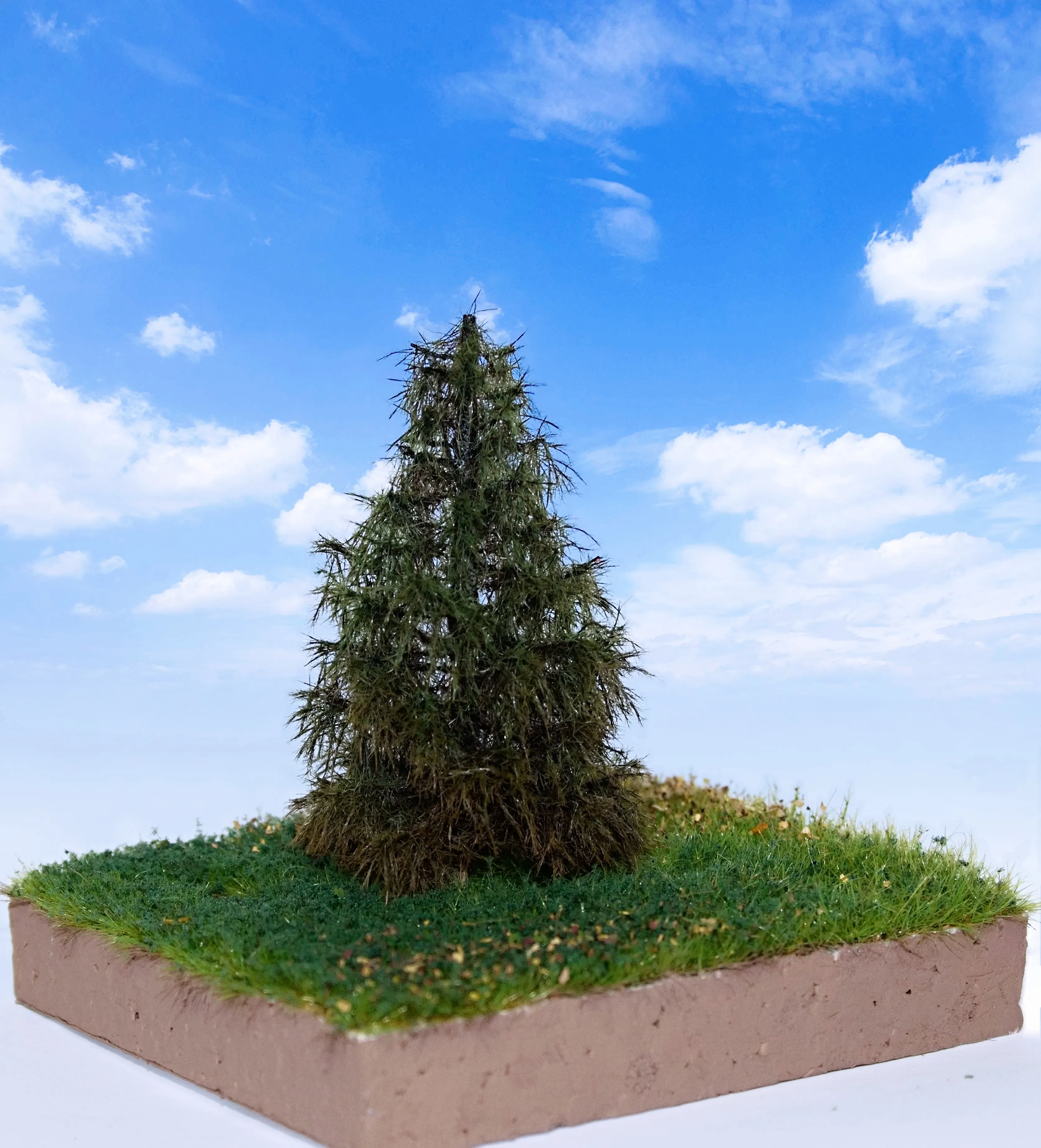 Modelový stromček Ihličnatý Smrek pokrytie konármi - 3/3 10cm 