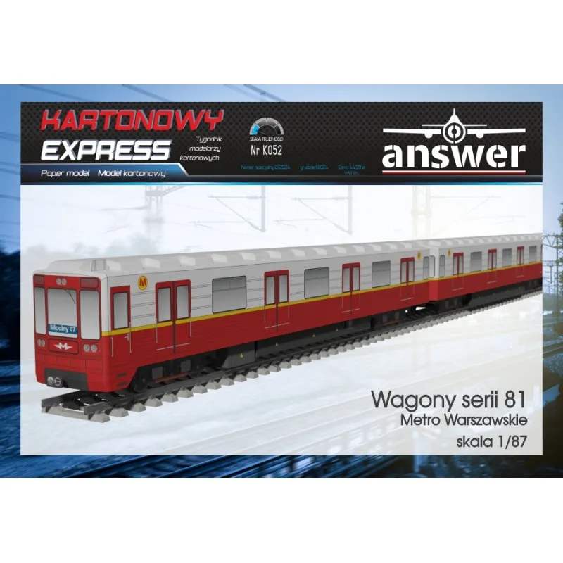 Papierový model - Vozne radu 81 Metro Warszawskie
