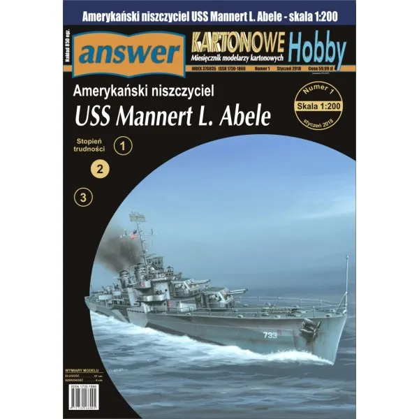 Papierový model - Americký torpédoborec USS Mannert L. Abele