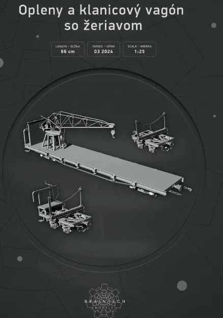Papierový model - Opleny a klanicový vagón so žeriavom