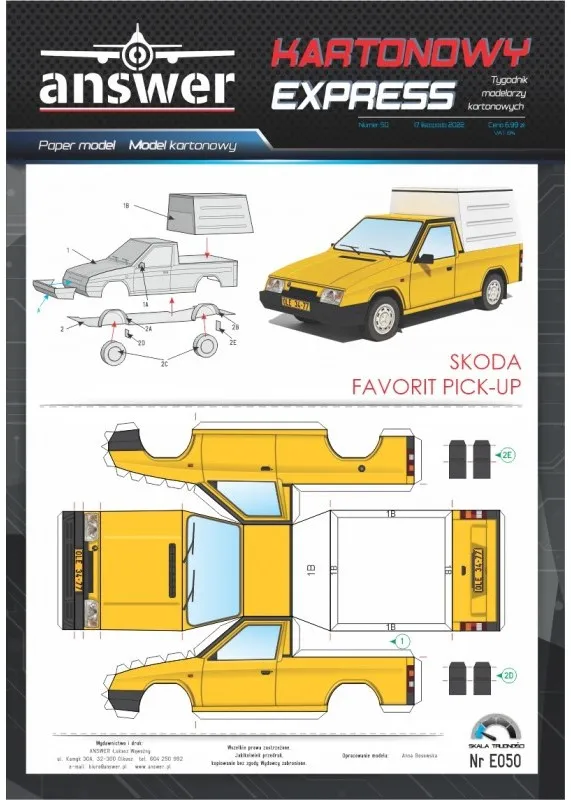 Papierový model - Škoda Favorit  Pick-UP