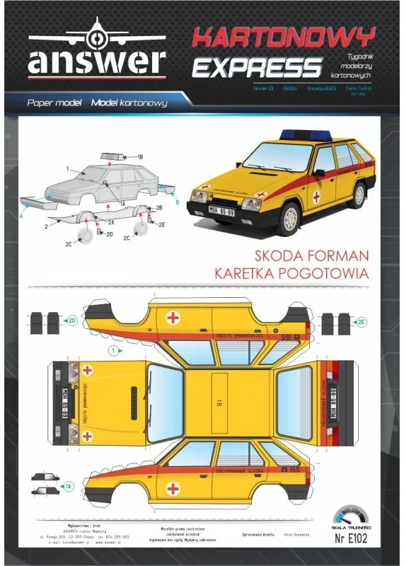 Papierový model - Škoda Forman Záchranná služba