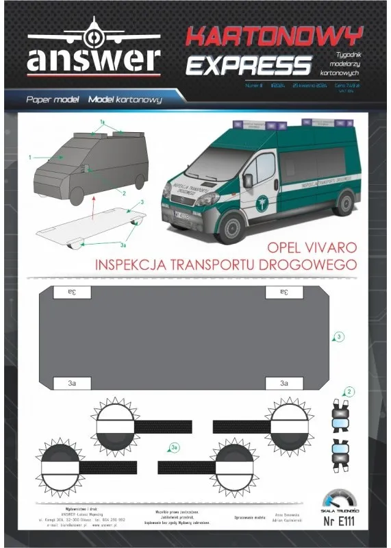 Papierový model - Opel Vivaro - ITD Kontrola Cestnej dopravy