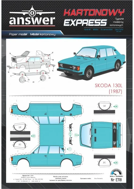 Papierový model - Škoda 130L (1987)