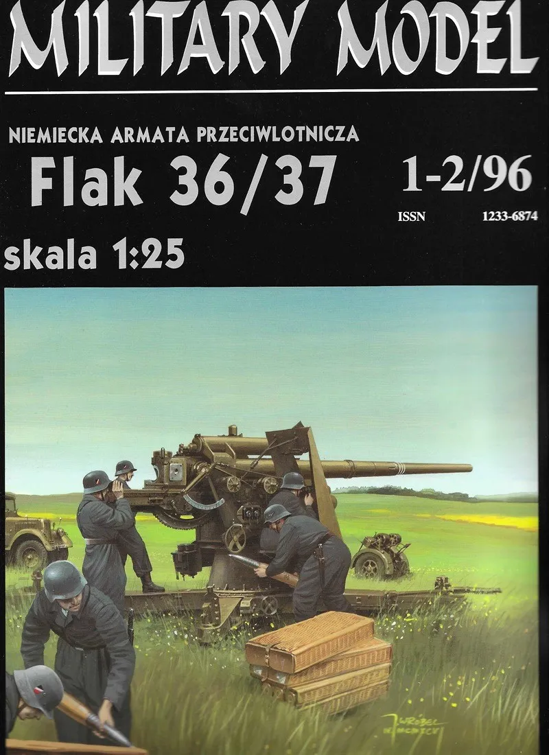Papierový model Delostrelecký kanón FLAK 36/37 8,8 CM