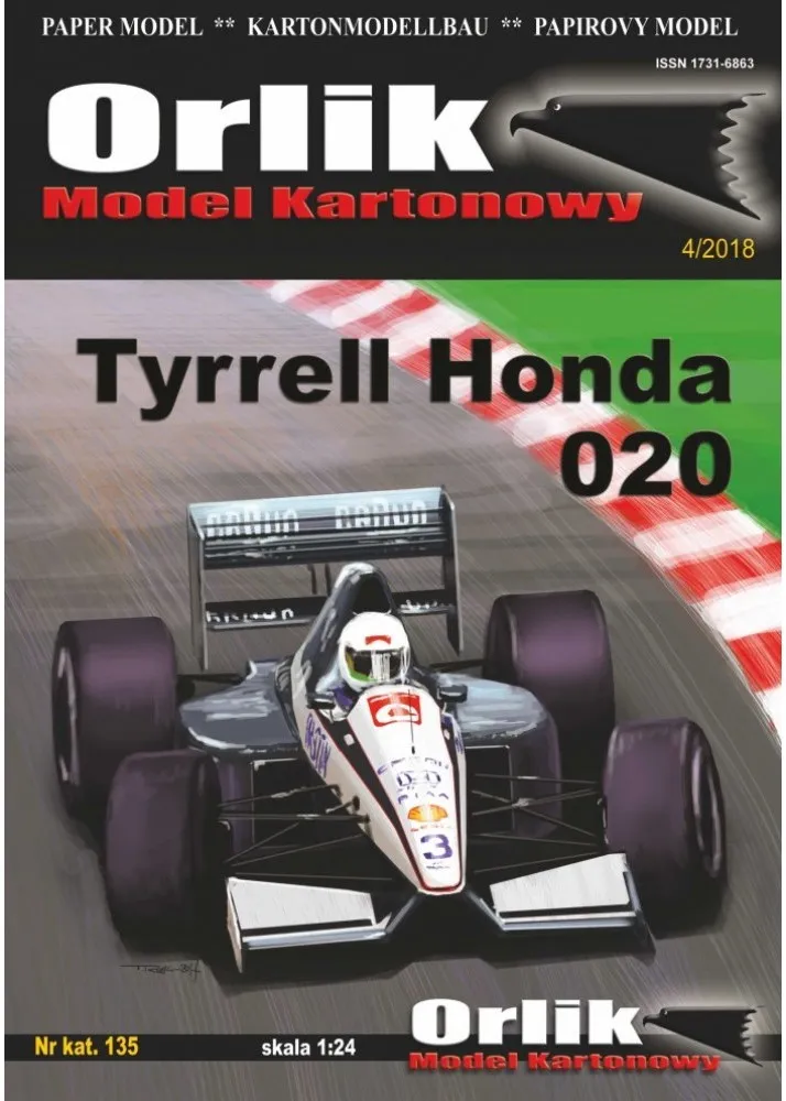 Papierový model - Formula F1 - Tyrrell Honda 020