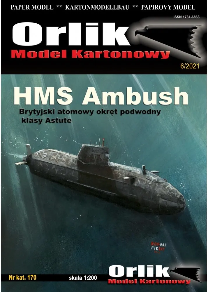 Papierový model Britská ponorka triedy ASTUTE - HMS AMBUSH