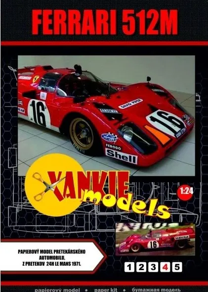 Papierový model Ferrari 512M Sandenman LM 1971