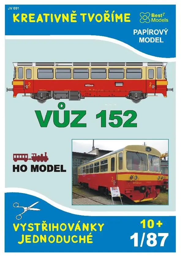 Papierový model - Motorový voz 152