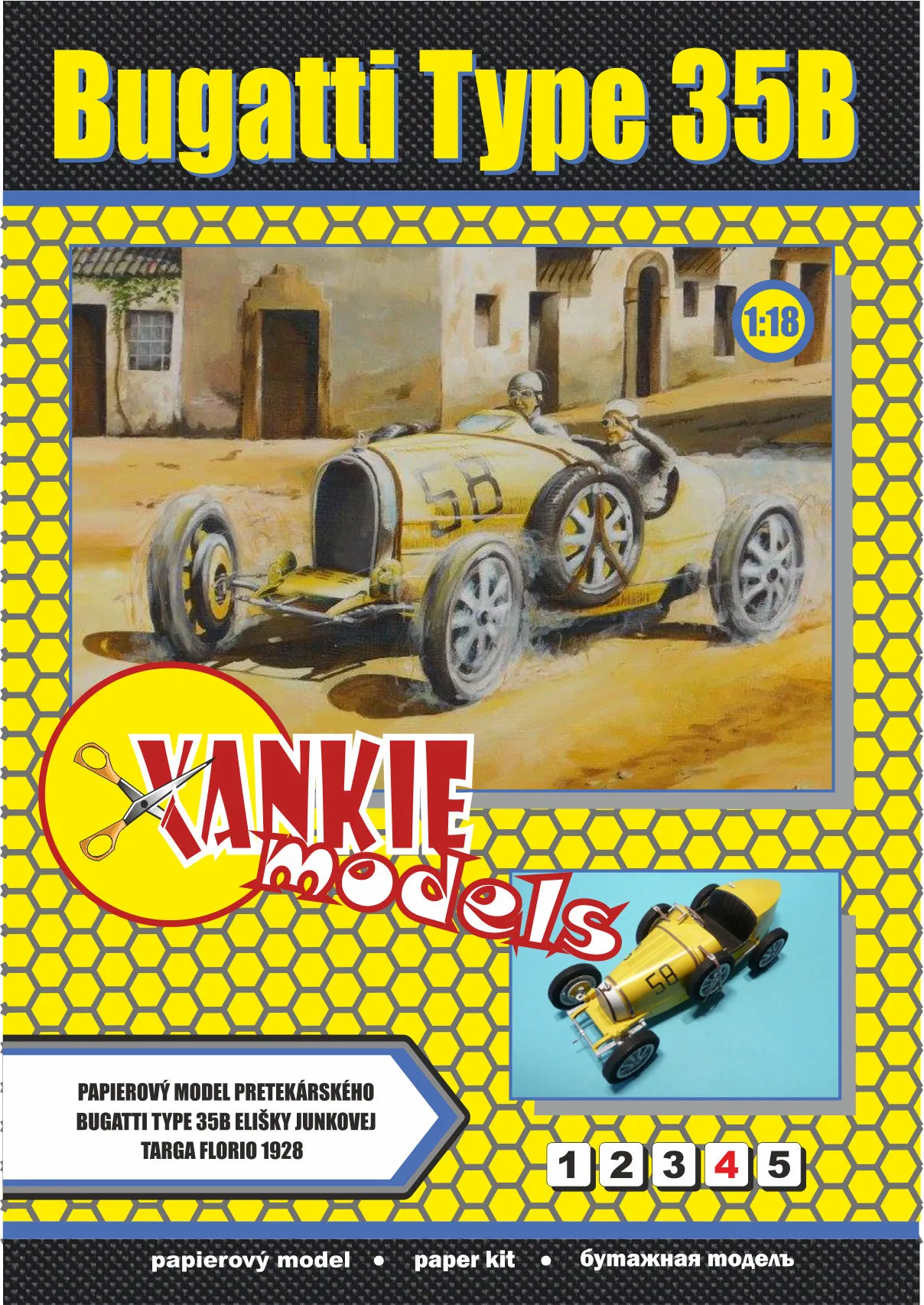 Papierový model Bugatti T35B 1928 Targa Florio + Laser