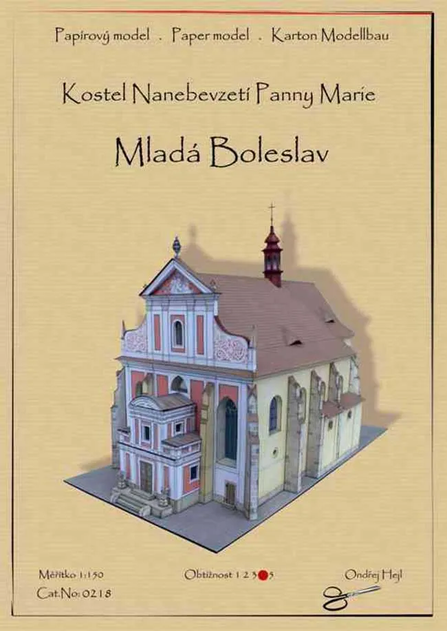 Papierový model - Mladá Boleslav - Kostol Nanebovzatia Panny Márie