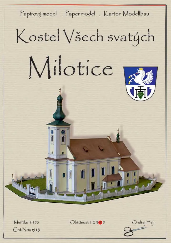 Papierový model - Milotice - Kostol Všetkých svätých
