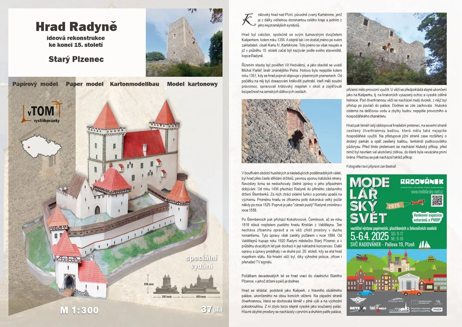 Papierový model - Hrad Radyně - Starý Plzenec 2.v