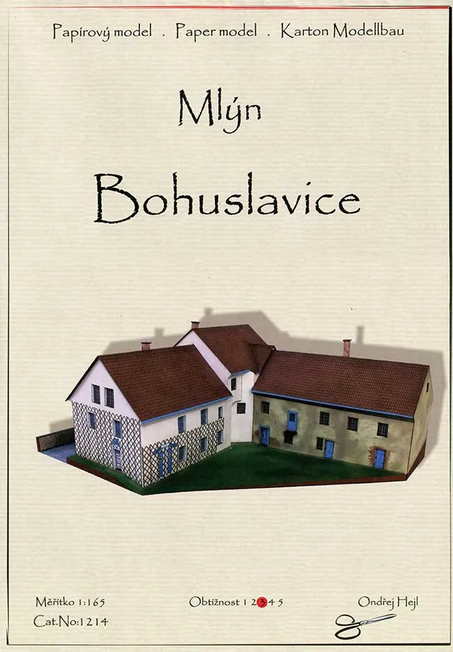 Papierový model - Vodný mlyn Bohuslavice
