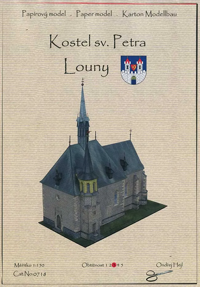 Papierový model - Louny - Kostol sv. Petra