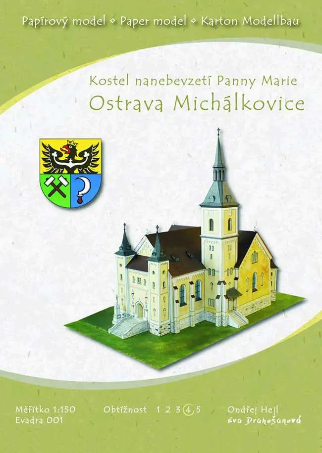 Papierový model - Ostrava Michálkovice - Kostol Nanebovzatia Panny Márie