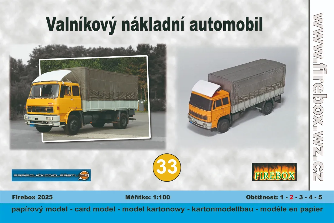Papierový model - Valníkový nákladný automobil Liaz 110.053
