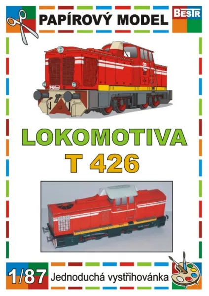 Papierový model - Dieselová ozubnicová lokomotíva T 426 Rakušanka R715