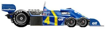 Papierový model Formula F1 Tyrrell P 34 - 1976 P. Depailler ELF 4