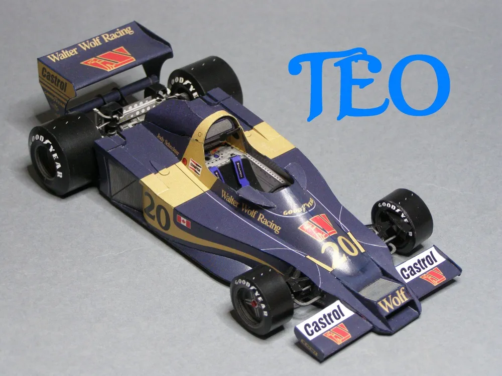 Papierový model Formula F1 Wolf WR 01 - 1978 Jody Scheckter GP Monaco