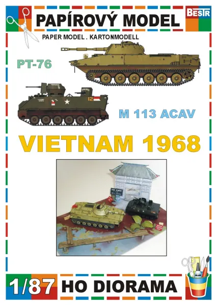 Papierový model - Dioráma Vietnam 1968
