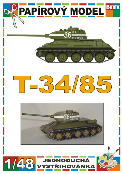 Papierový model - Tank T-34/85 Suvorov