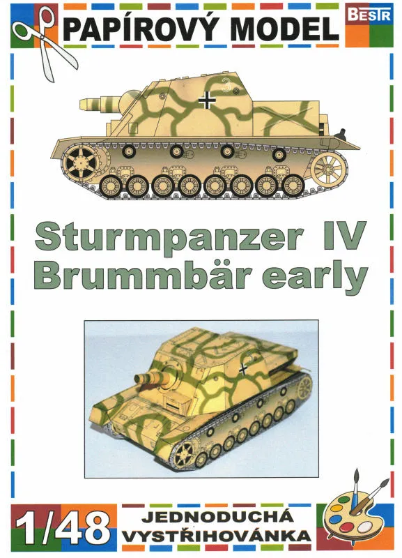 Papierový model - Tank - Samohybný kanón Sturmpanzer IV Brummbär early