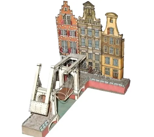 Papierový model - Holandský gracht so padacím mostom