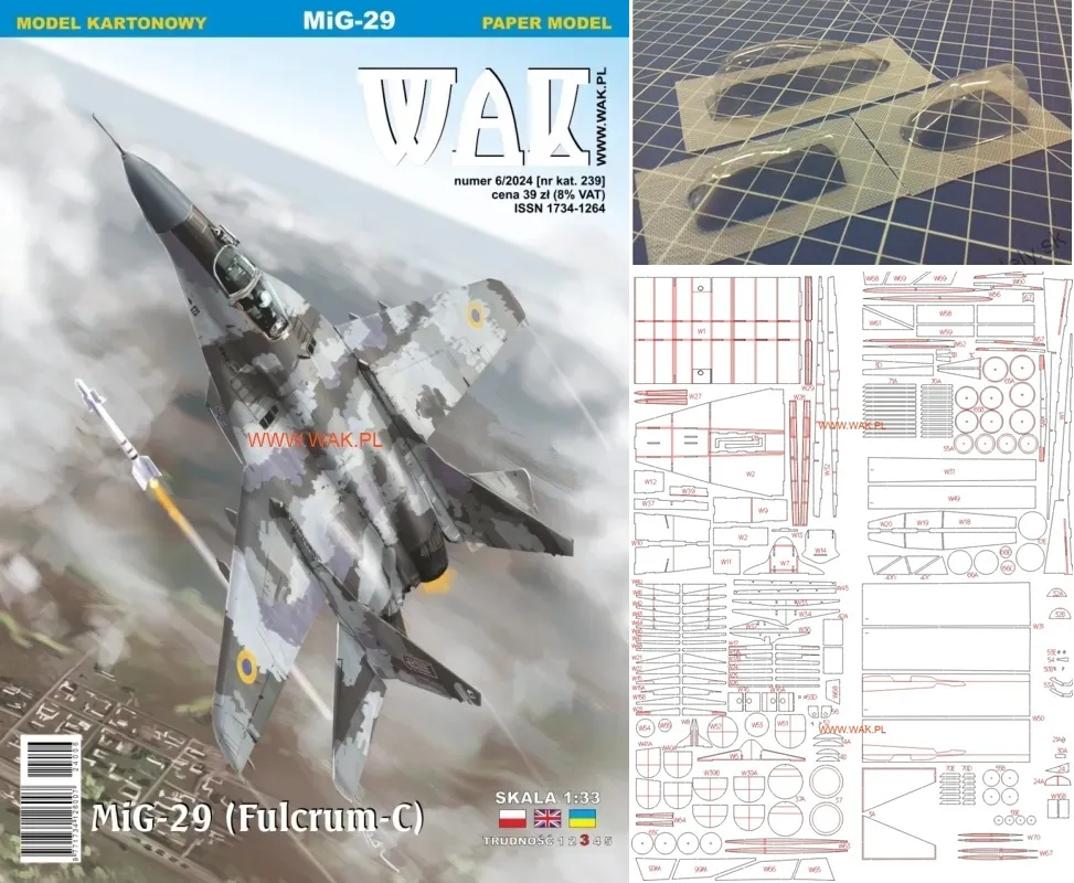 Papierový model - MiG-29 Fulcrum-C + Zasklenie + Laser