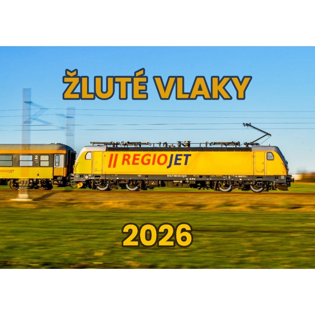 Kalendár nástenný 2026 A3 Žlté vlaky