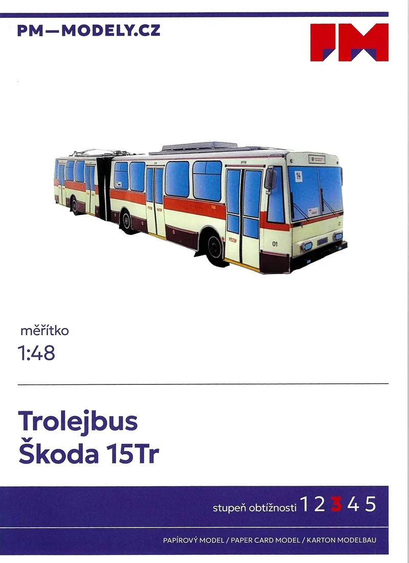 Papierový model Trolejbus Škoda 15Tr