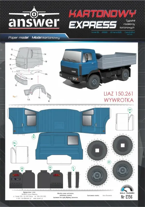Papierový model - Liaz 150.261 Sklápač