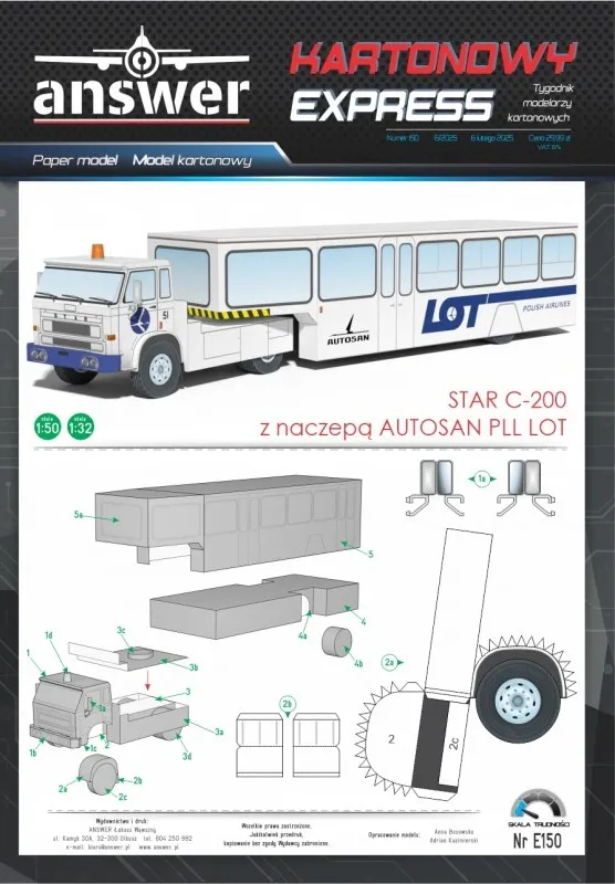 Papierový model - STAR C-200 Letištná doprava - Autosan PLL LOT