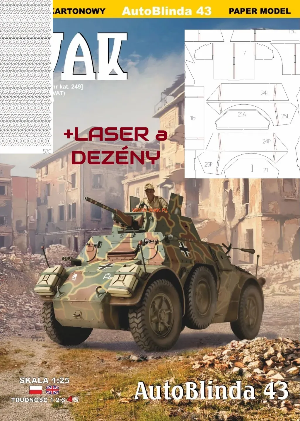 Papierový model - AutoBlinda 43 + Laser + dezén