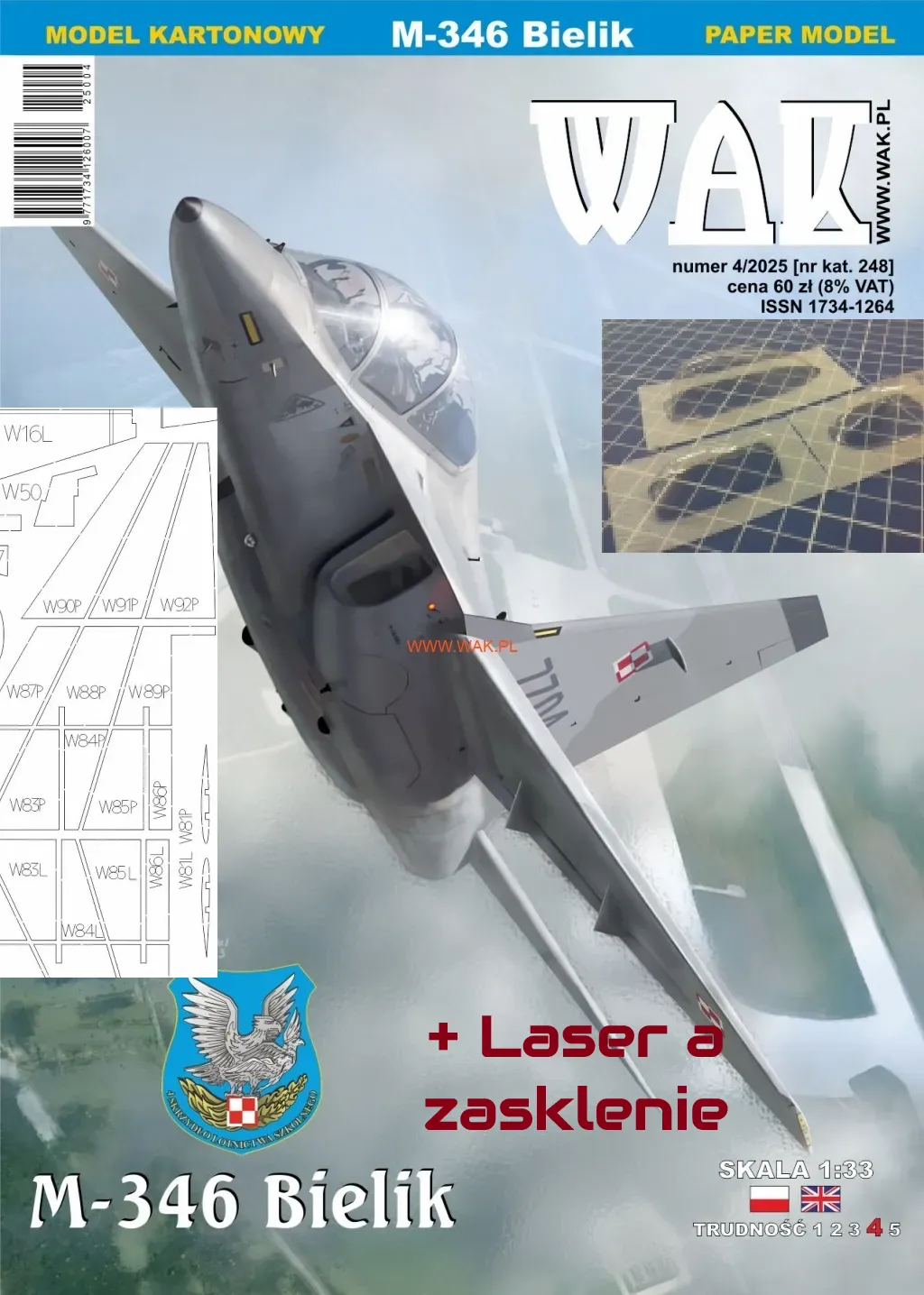 Papierový model - Stíhač M-346 Bielik + Laser + Zasklenie