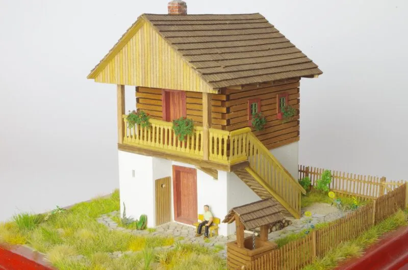 Dvojposchodový domček 1:87