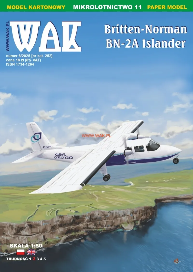 Papierový model - Mikroletectvo 11 - Britten-Norman BN-2A Islander (Aer Arann) + Laser